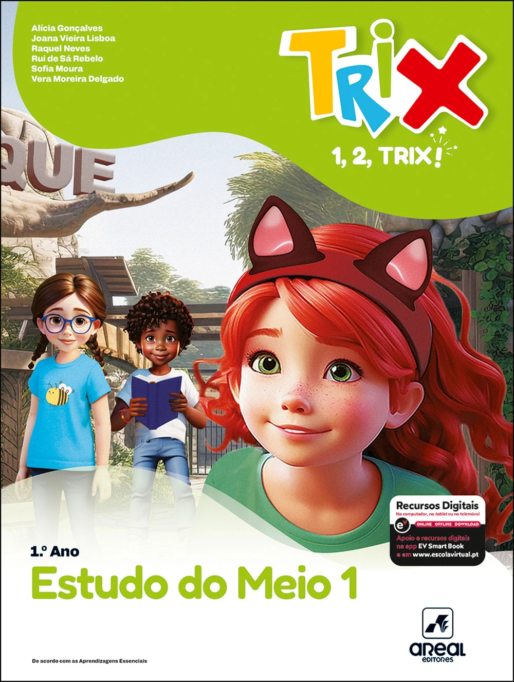 Manual escolar TRIX Estudo do Meio 1.º ano com capa ilustrada de crianças