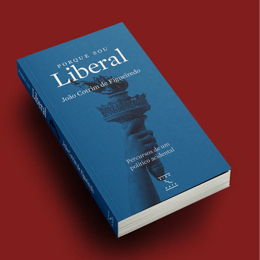 Livro de capa azul Porque sou Liberal com mão e balança