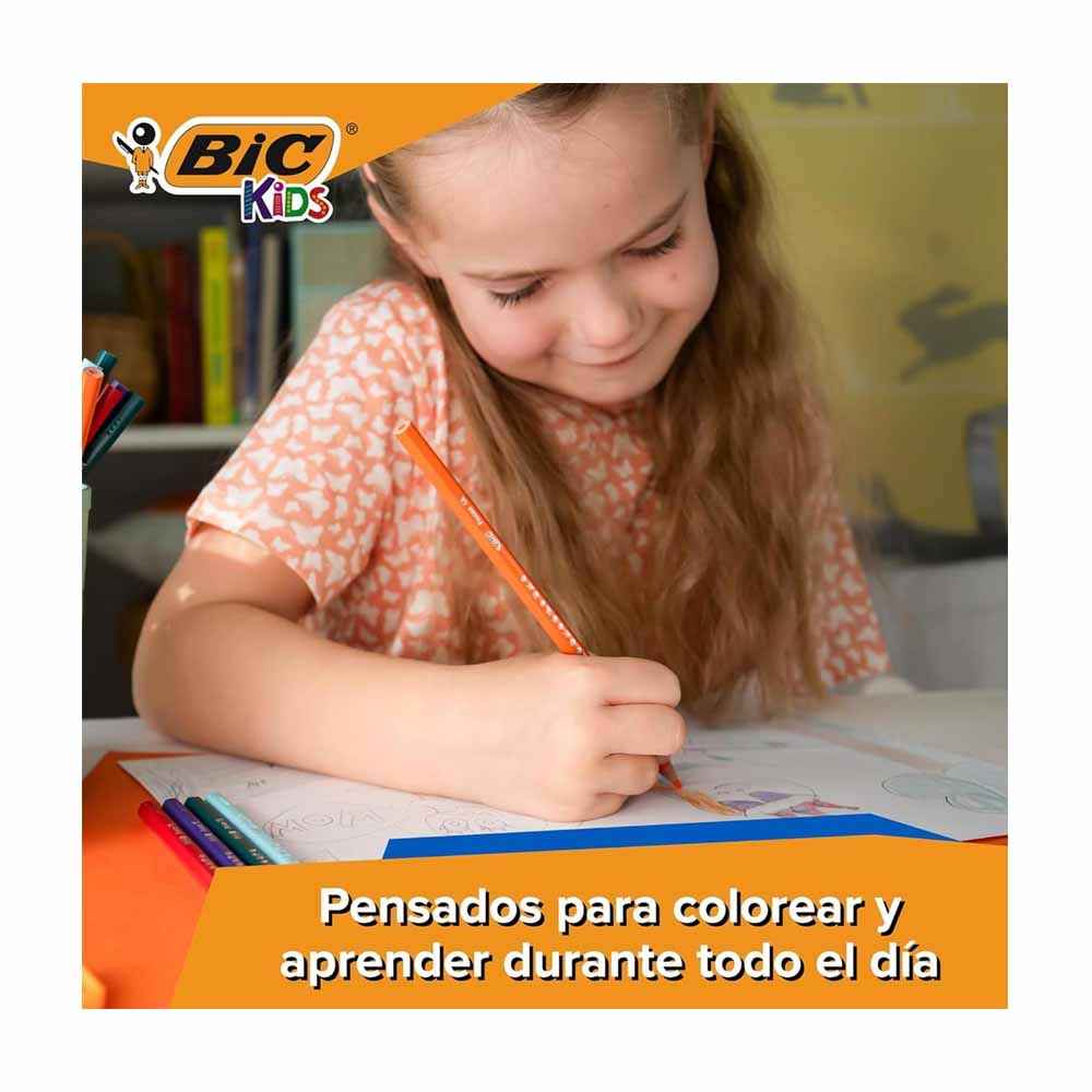 Lápis de Cor Bic Kids Tropicolors Caixa Escolar 216 Unidades