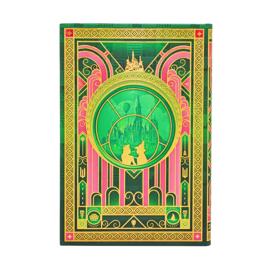 Agenda Wicked Collection 2027 com capa verde, ilustração circular e ornamentos dourados e rosa.