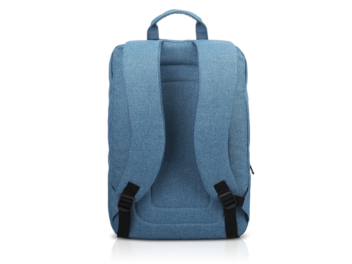 Mochila casual azul com costas acolchoadas e duas alças ajustáveis