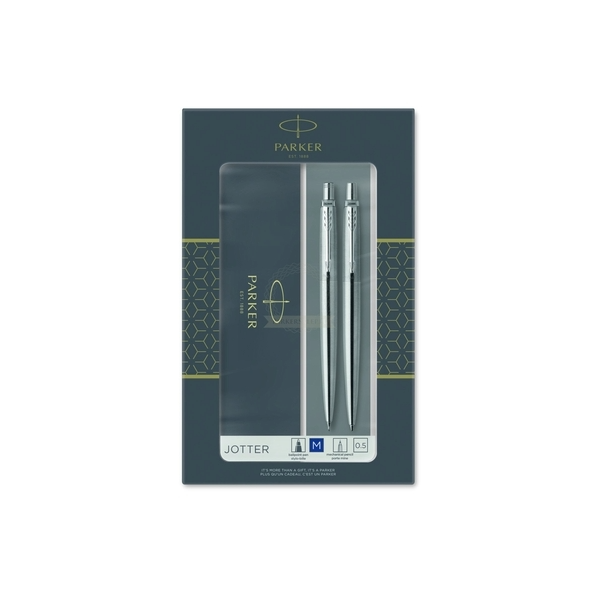 Conjunto Parker Jotter Duo Steel CT (Esferográfica + Lapiseira)