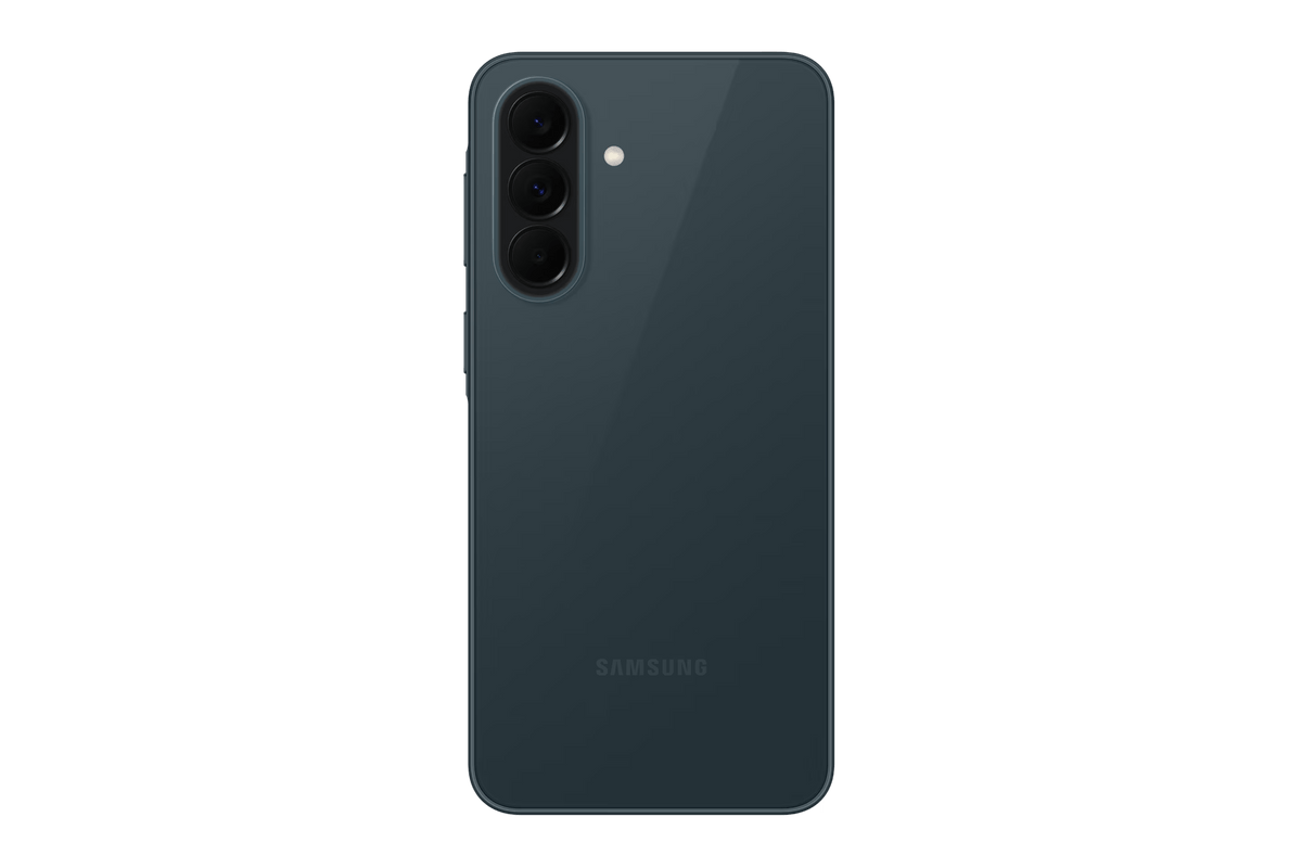Telemóvel Samsung em cinzento escuro, traseira com câmaras