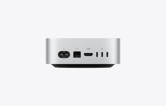 Mini desktop Apple com portas traseiras: USB, HDMI e áudio