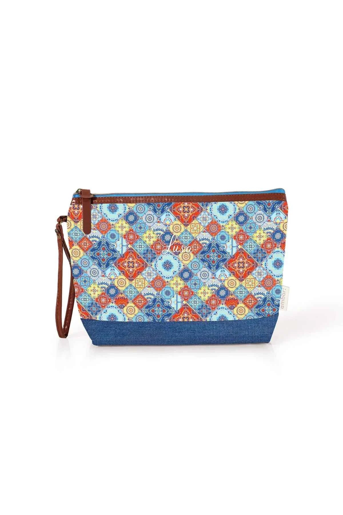 Necessaire Ambar Lusa Tile Blue