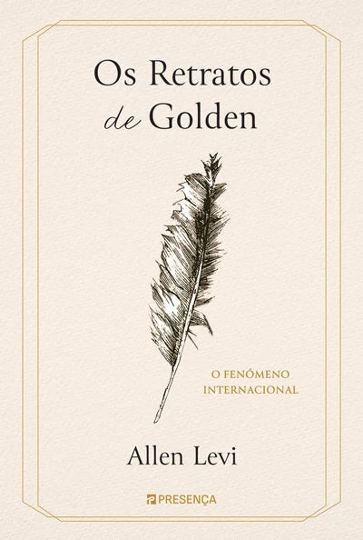Capa do livro Os Retratos de Golden, com pena desenhada e Allen Levi