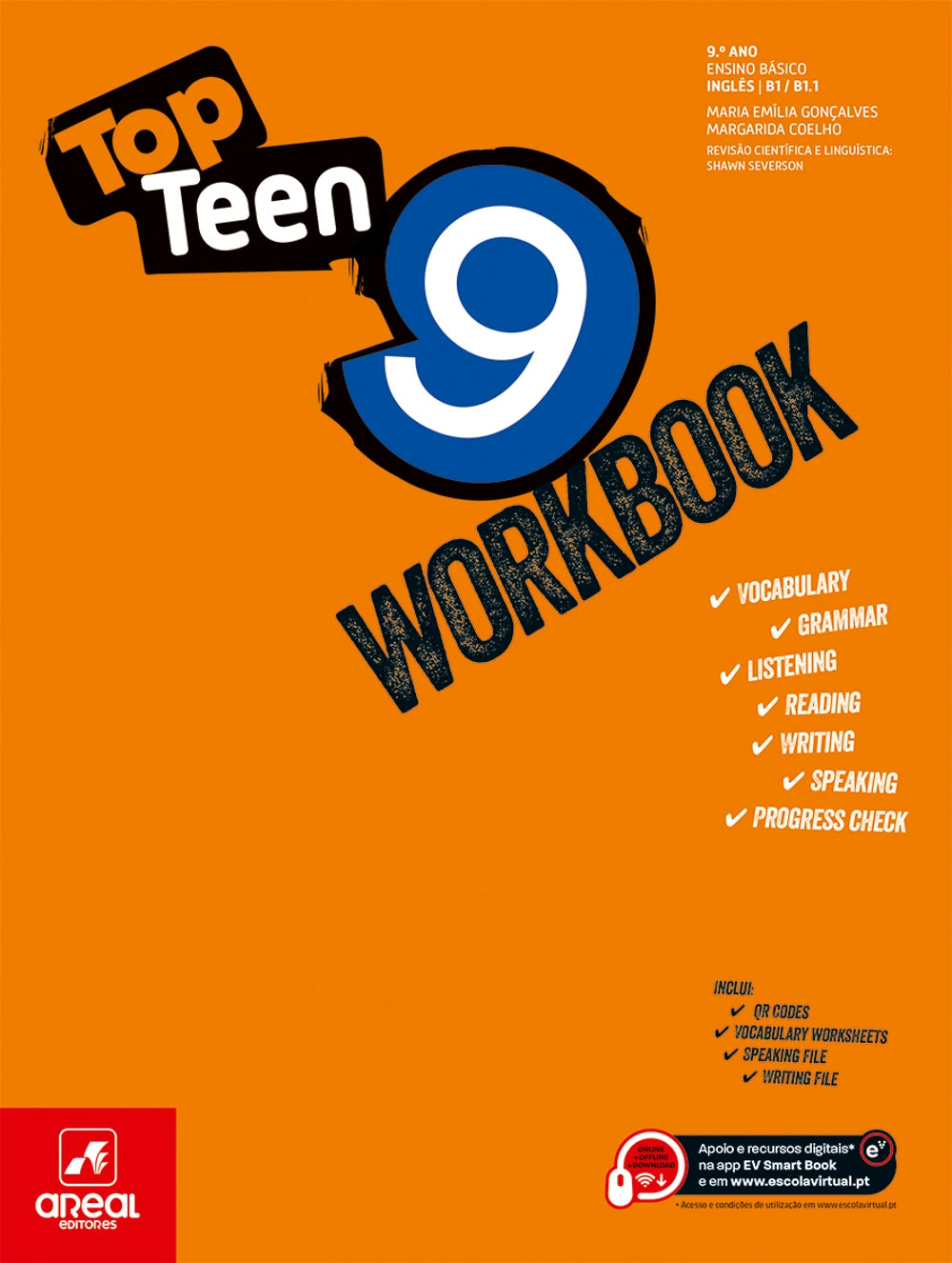 Livro de exercícios Top Teen 9 de inglês, capa laranja