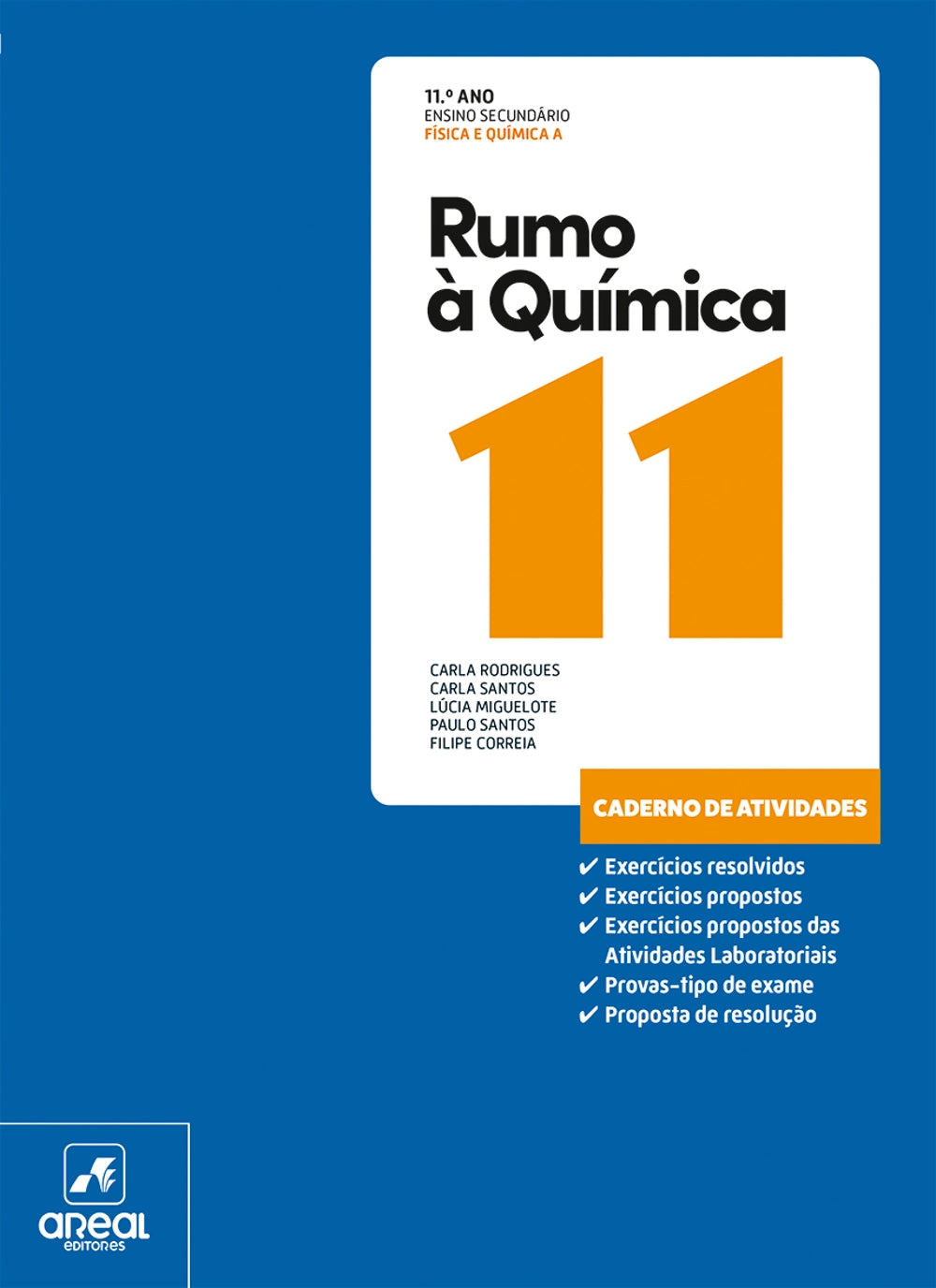 Caderno de atividades Rumo à Química 11, capa com exercícios propostos e laboratório
