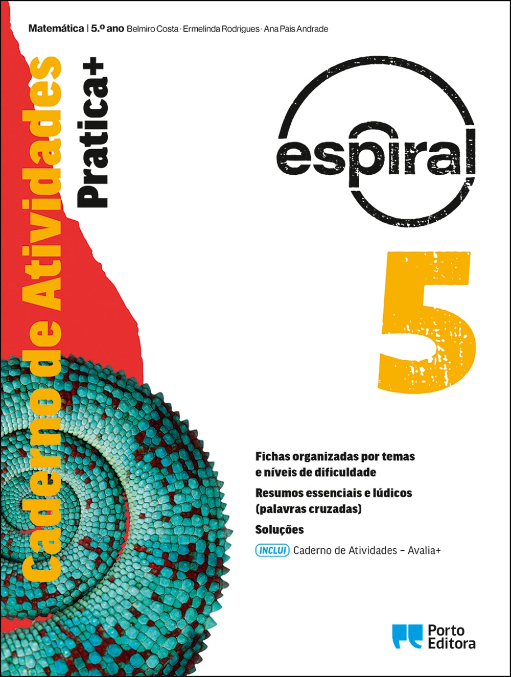 Caderno de atividades espiral 5 de Matemática, capa colorida