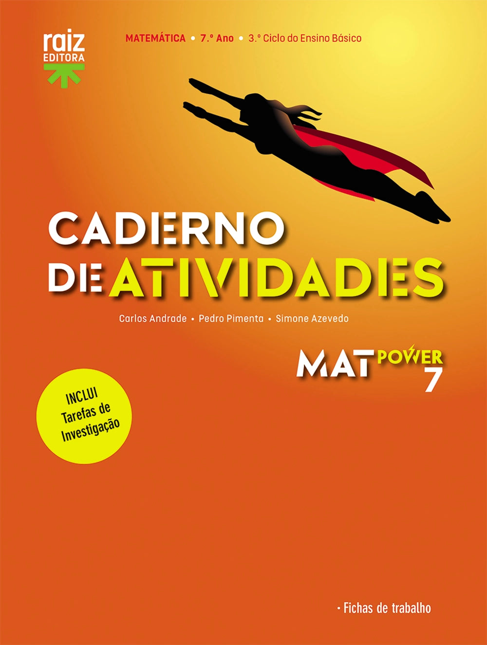 Caderno de atividades de Matemática 7.º ano, MatPower 7, com fichas de trabalho