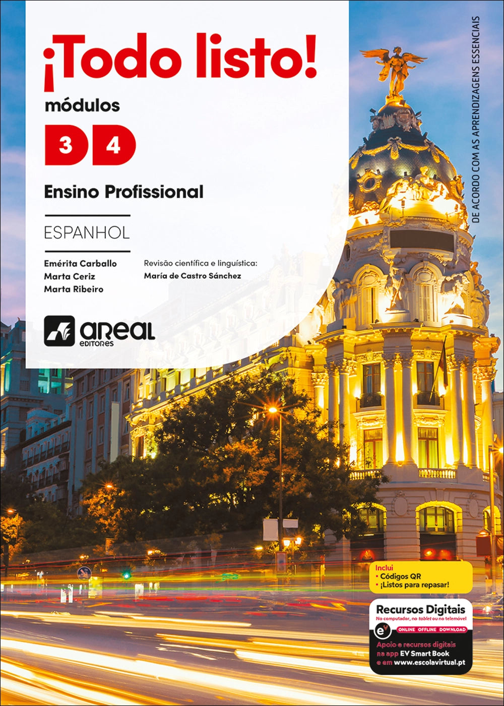 Capa de livro «Todo listo!» Espanhol — Módulos 3 e 4, Ensino Profissional