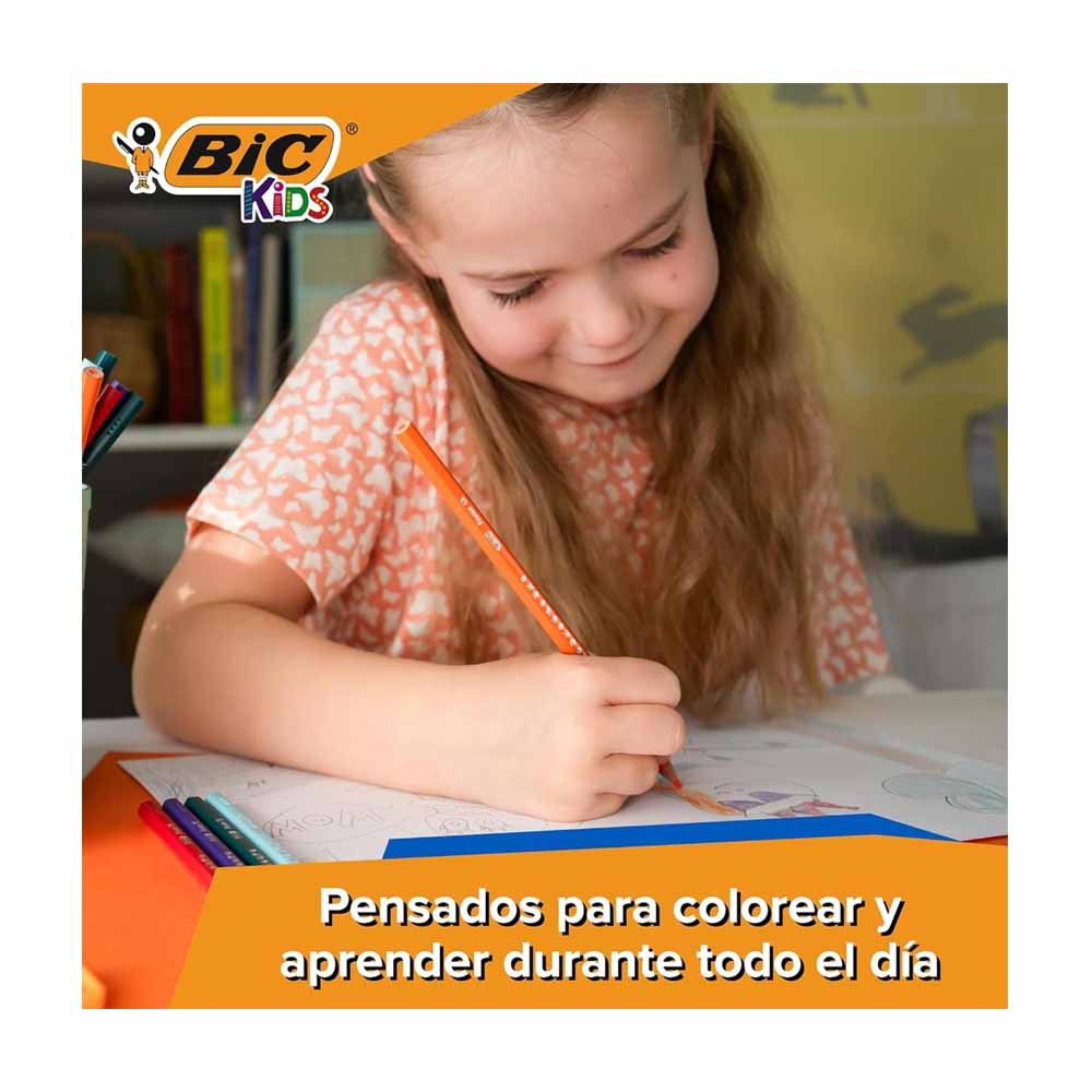 Lápis de Cor Bic Kids Tropicolors Caixa Escolar 216 Unidades