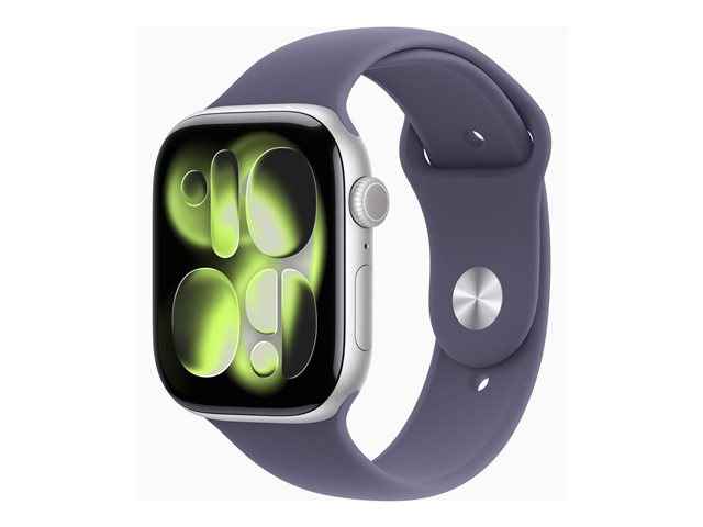 Apple Watch Series 11 (GPS + Cellular) - alumínio prata - relógio inteligente Com banda de desporto - neblina roxa - 64 GB