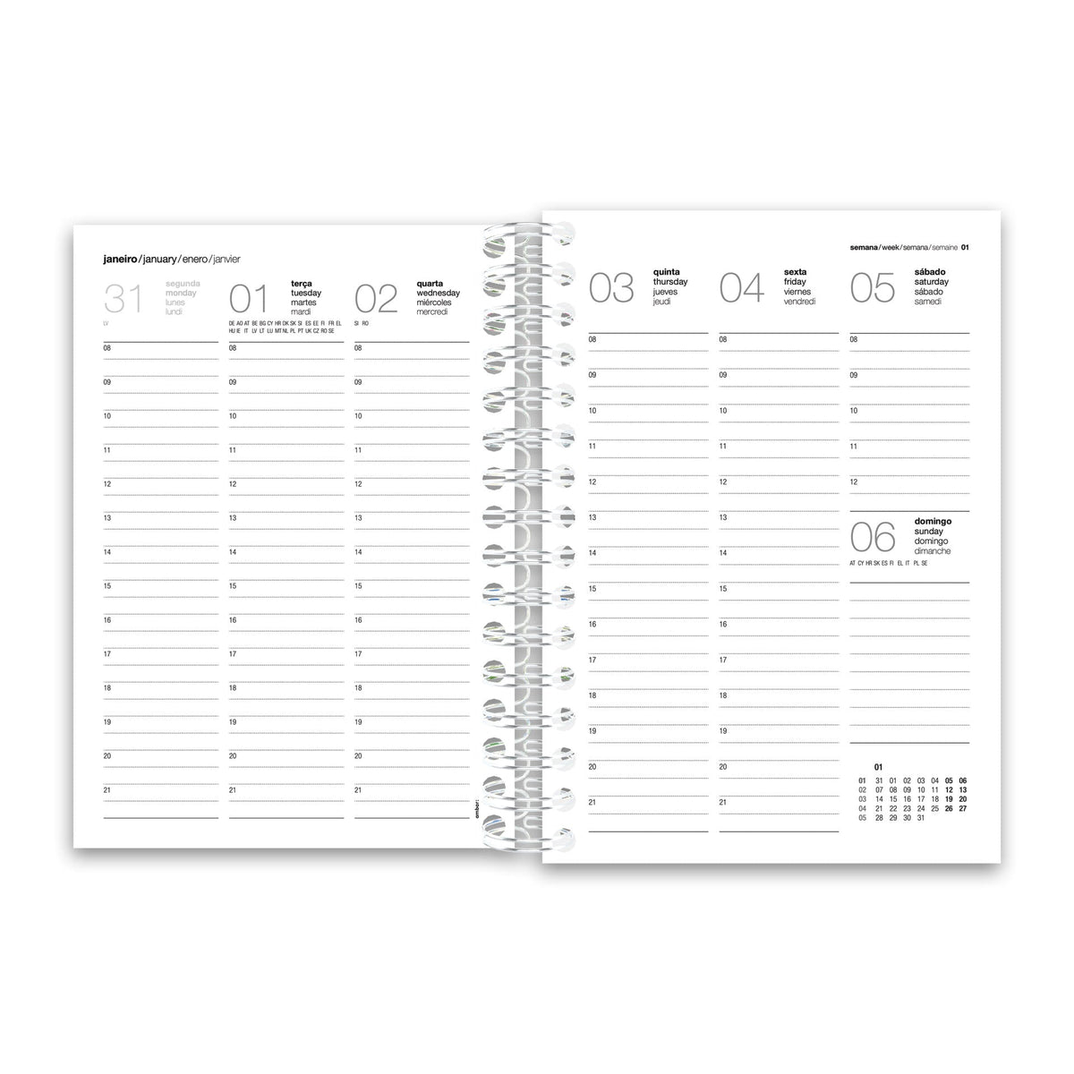 Agenda Secretária Espiral 1 Semana 147x210 Inspiration