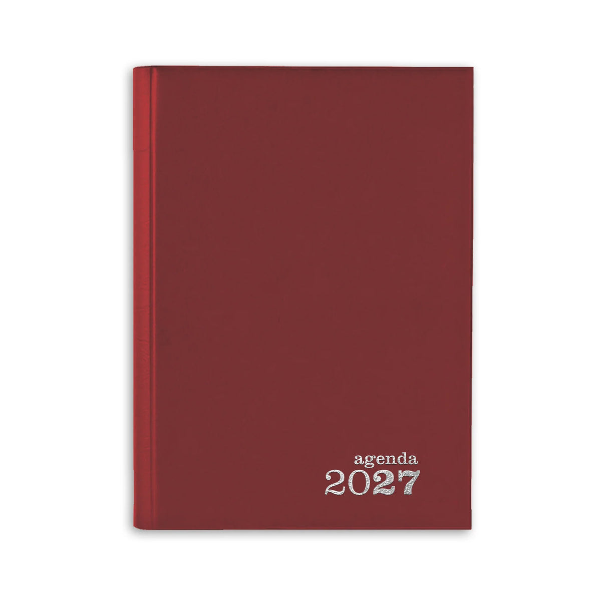 Agenda 2027 clássica com capa vermelha e "agenda 2027" na frente.