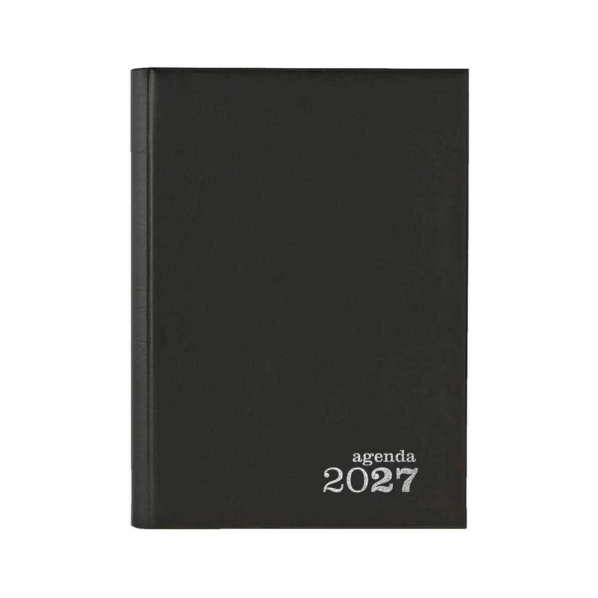 Agenda 2027 clássica de capa preta, texto "agenda 2027" na frente.