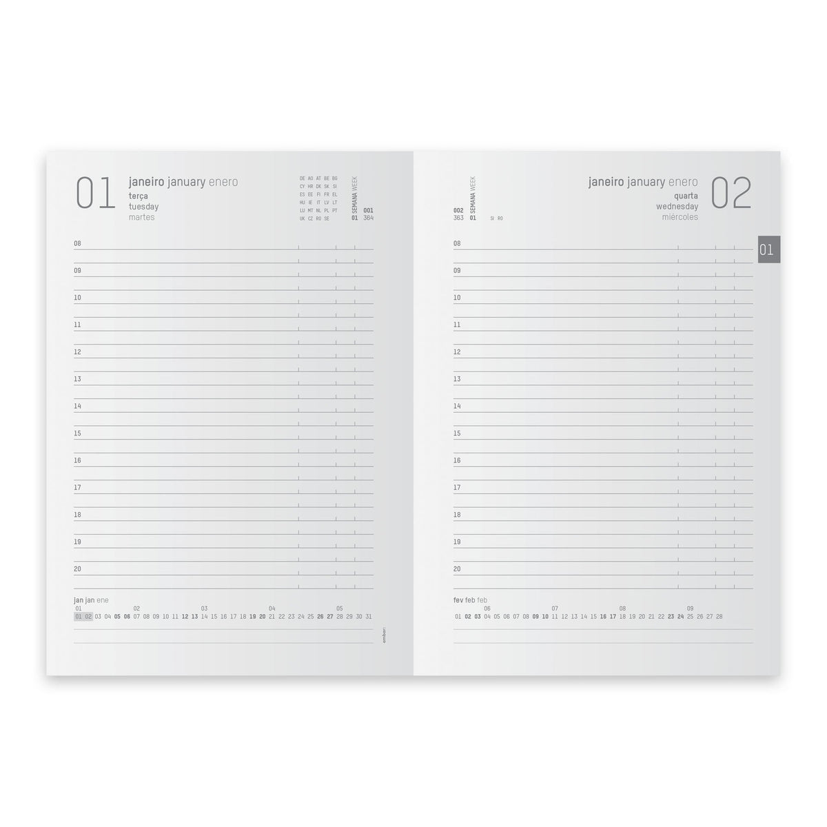 Agenda Secretária 1 Dia 147x210 Classic Azul