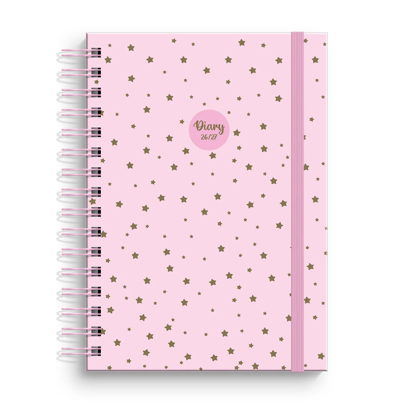 Capa dura de agenda escolar tamanho A5 da coleção Magic Fairy, exibindo uma ilustração detalhada de fadas e elementos mágicos da floresta em tons suaves.