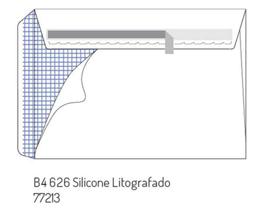 Envelope Branco B4 250x353mm Silicone Litografado