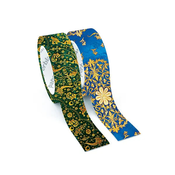 Fita Washi Paperblanks - Emerald Flower/Silk Sky
