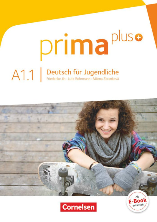 Manual escolar de alemão A1.1, capa prima plus com selo e-Book Cornelsen