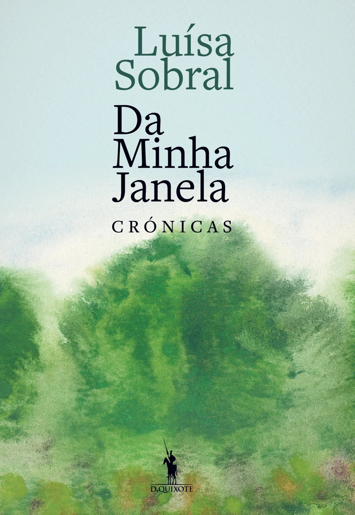 Capa do livro Da Minha Janela, de Luísa Sobral, com paisagem verde e silhueta