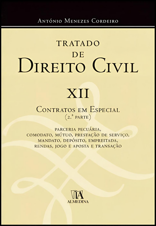 Capa de livro jurídico Tratado de Direito Civil XII, Contratos em Especial, 2.ª parte