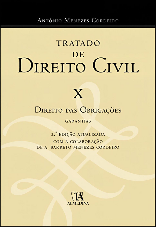 Capa de livro “Tratado de Direito Civil X”, Direito das Obrigações e Garantias.
