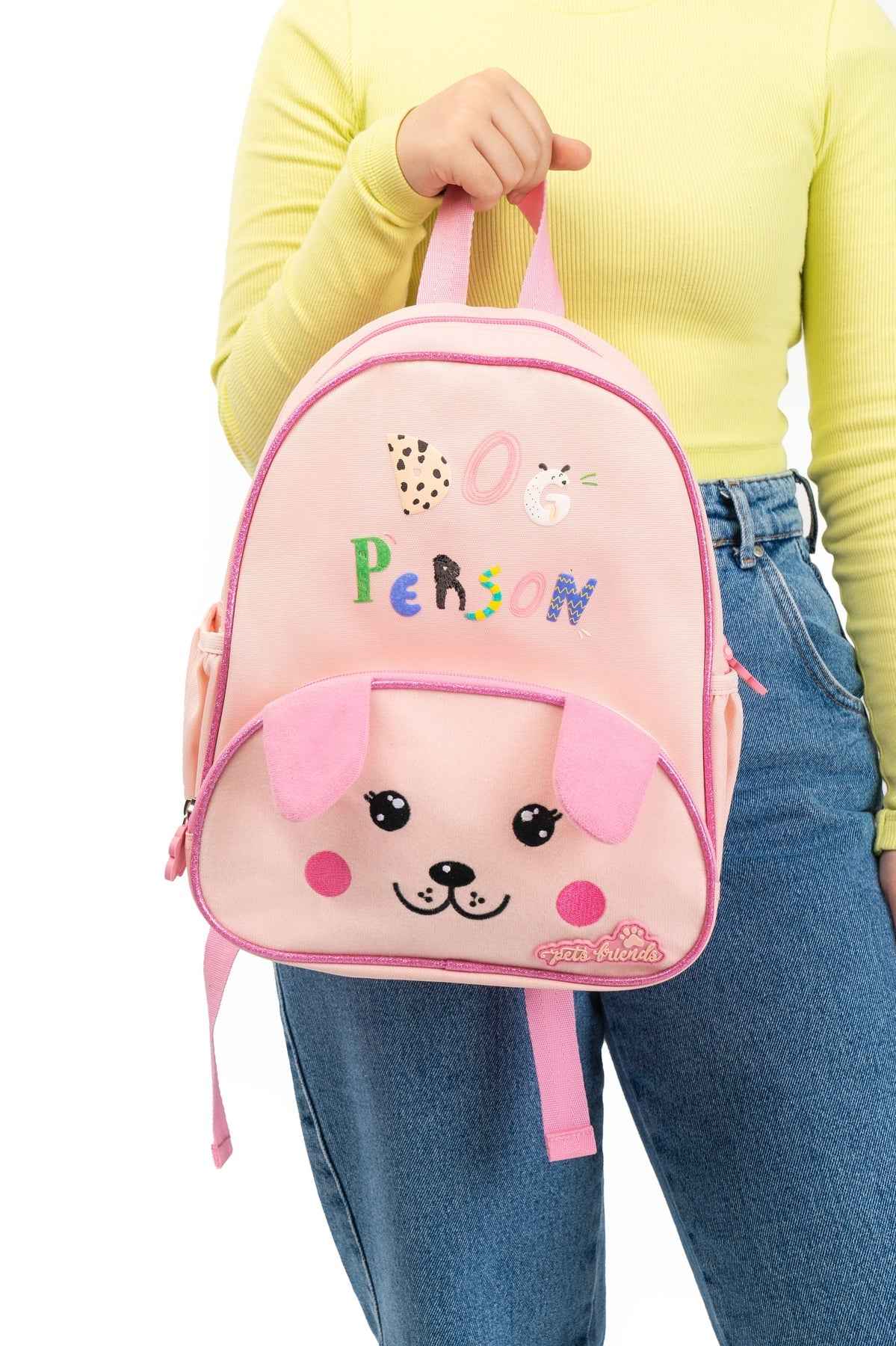 Mochila Infantil Dog Person Pink Furry