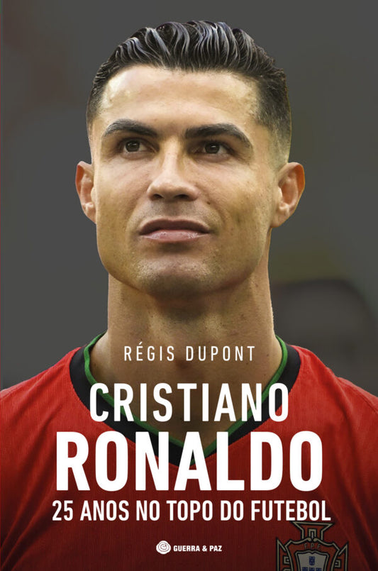 Capa em destaque do livro Cristiano Ronaldo 25 Anos no Topo do Futebol de Régis Dupont com selo gráfico de pré-venda e lançamento a 16 de junho.