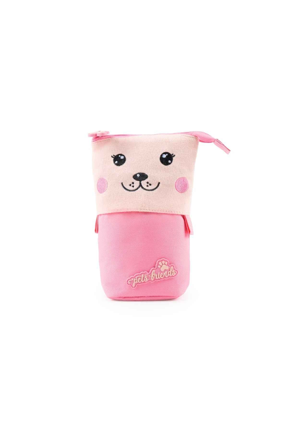 Bolsa Vertical Dog Person Pink Furry