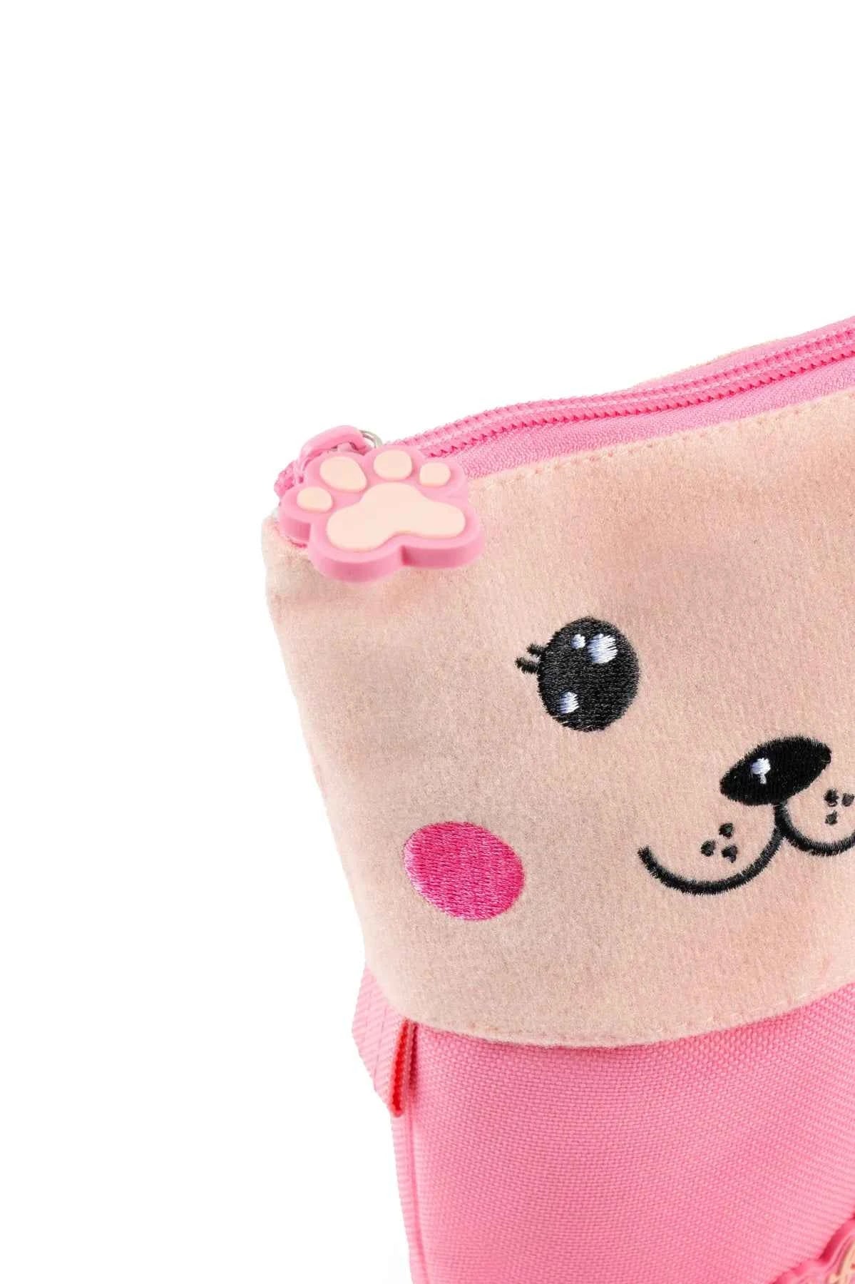 Bolsa Vertical Dog Person Pink Furry
