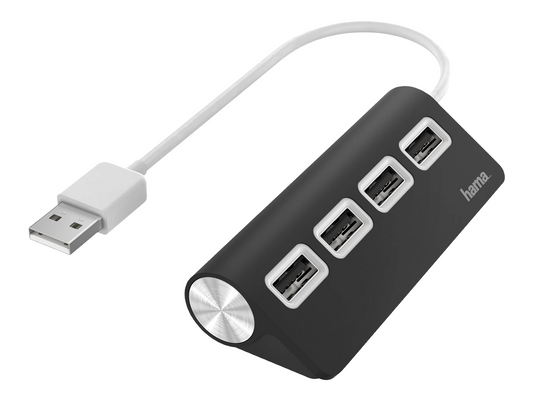 Hama USB-A-Hub, 4 Ports, 480 Mbps