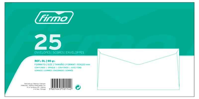 Envelope DL 110x220 Fecho Cheio Litografado — Pack 25un.