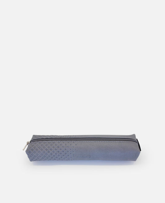 Estojo retangular pequeno grafite com fecho de correr