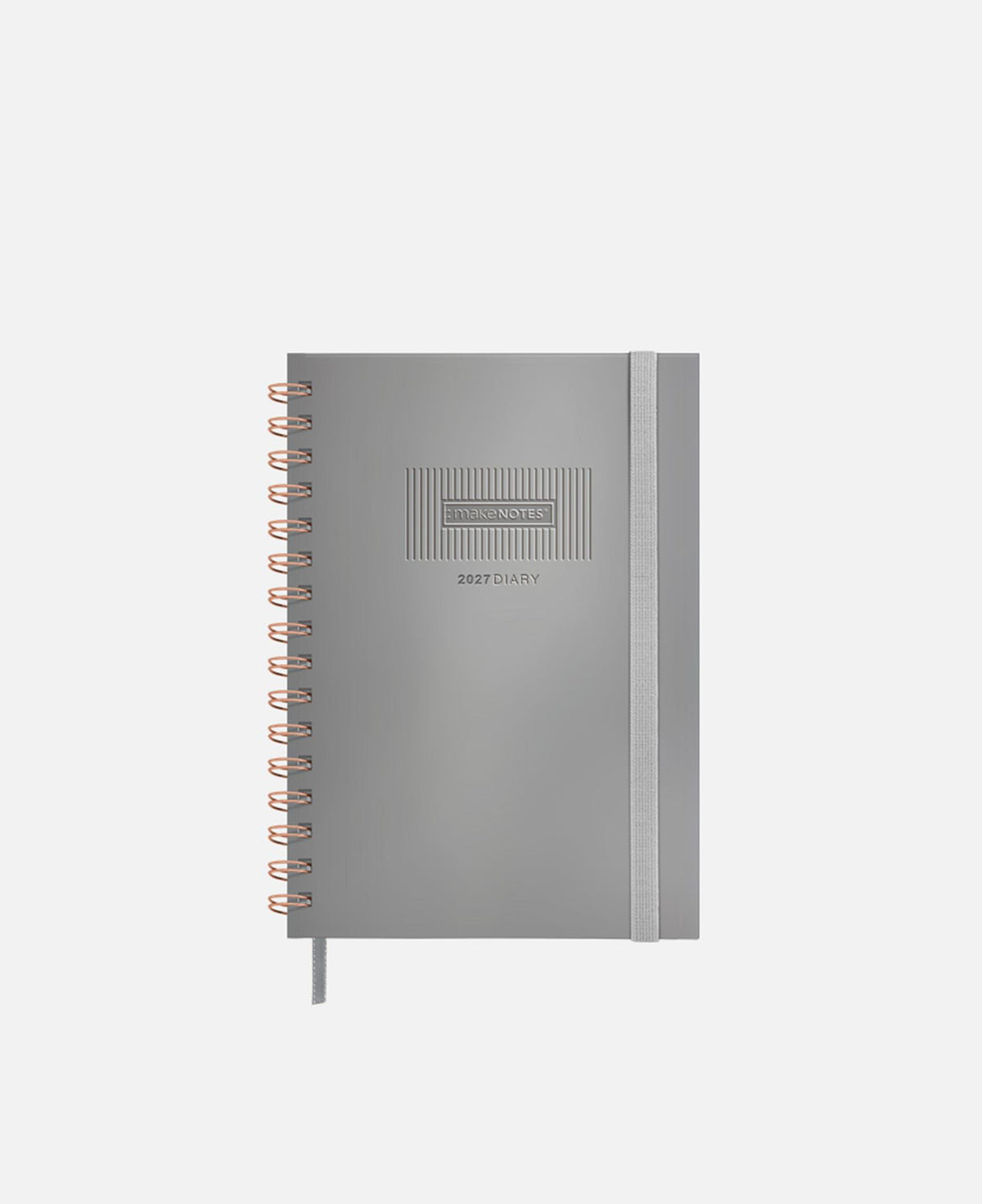 Agenda One Colour MakeNotes - capa cinzenta com espiral cobre