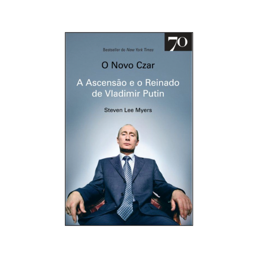 Capa do livro O Novo Czar de Steven Lee Myers sobre a vida e o poder de Vladimir Putin - trade by cda