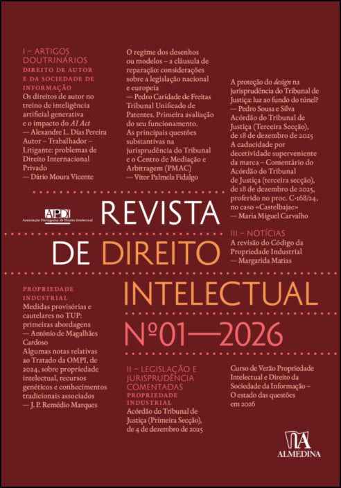 Revista de Direito Intelectual - Nº 1 - 2026 - APDI - Associação Portuguesa de Direito Intelecutal