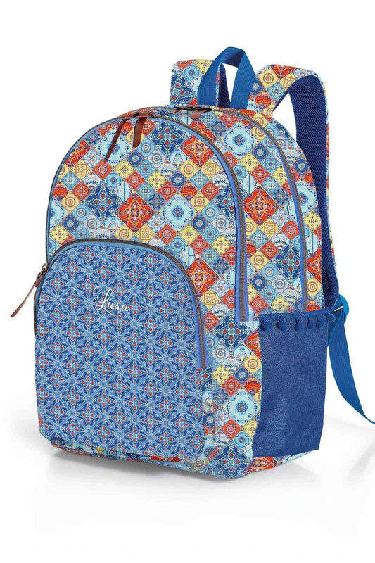 Mochila 3 Fechos Ambar Lusa Tile Blue