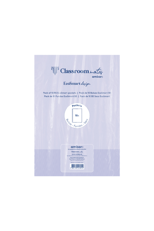 Pack 10 bolsas multifunções PP para Caderno B5 Classroommates