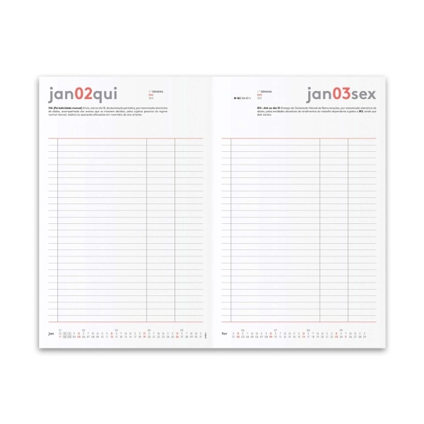 Agenda Diária 2026 A4 Comércio & Indústria AMBAR