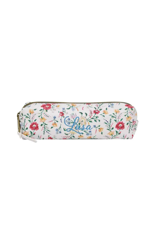 Bolsa Retangular PU Lusa White Flowers