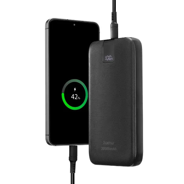 Power Bank 20000mAh Hama PD 20 Antracite 2x USB-C USB-A Carga Rápida