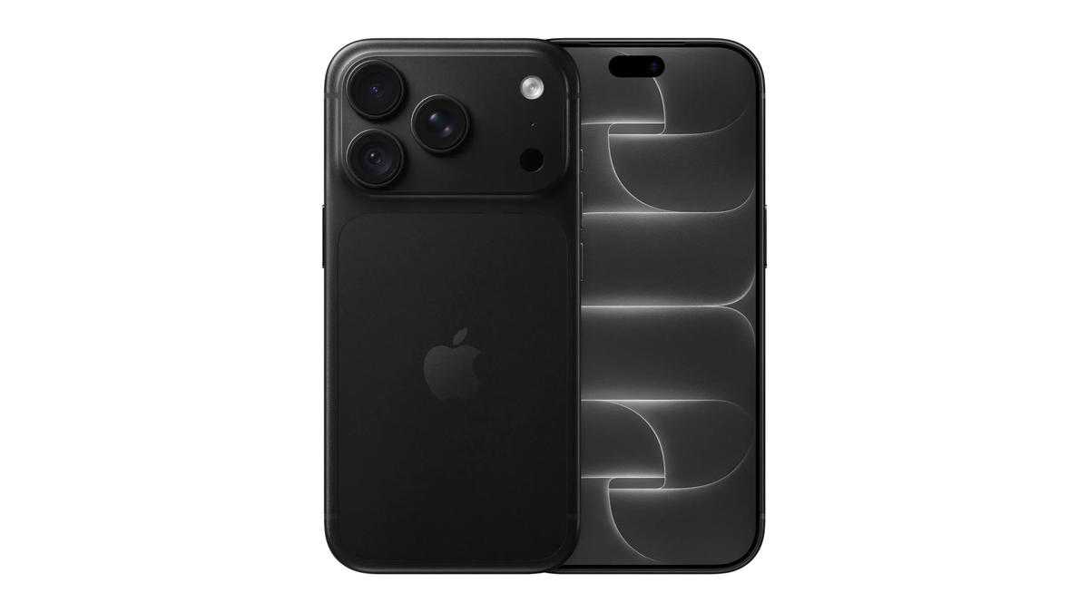 iPhone 18 Pro preto, traseira com câmara tripla e frente com ecrã