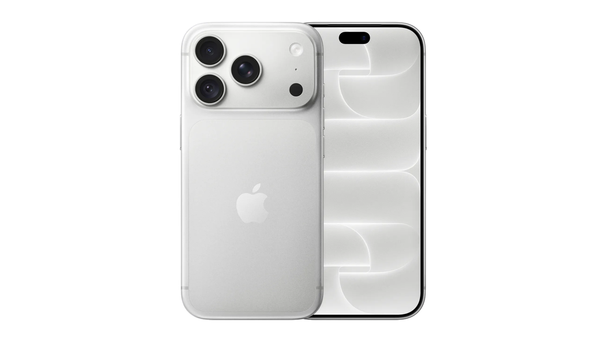 iPhone 18 Pro branco, traseira com câmara tripla e frente com ecrã