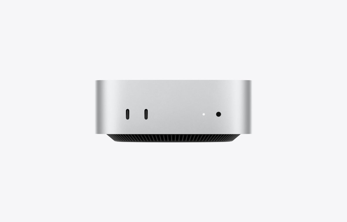 Mac mini Apple M6 em alumínio prateado com CPU e GPU de 12 núcleos em fundo limpo - Trade by CDA