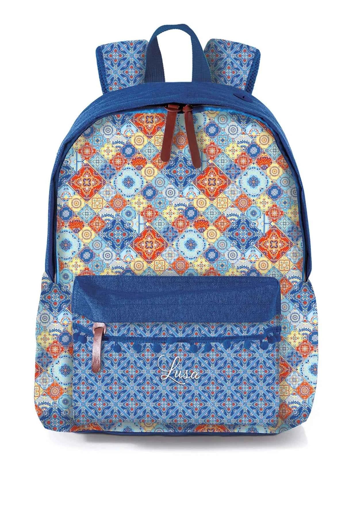 Mochila Escolar Lusa Tile Blue