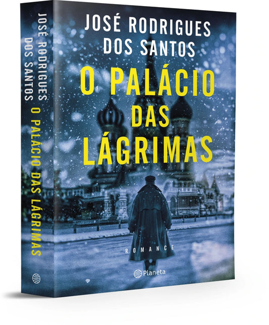 Livro O Palácio das Lágrimas, capa com castelo e figura ao centro, vista de caixa