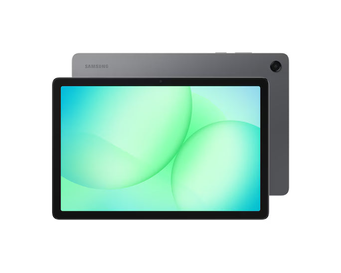 Tablet Samsung de 11 polegadas, vista traseira cinzenta e frente ligada