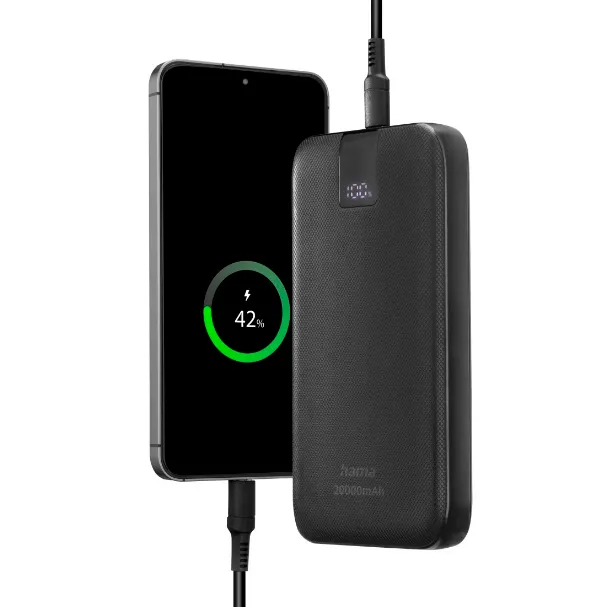 Power Bank 20000mAh Hama PD 20 Antracite 2x USB-C USB-A Carga Rápida